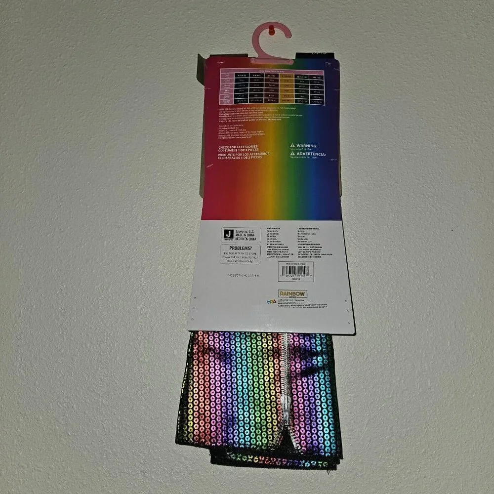 NWT Rainbow High Amaya Raine Halloween Costume Girls XS 4/5 Dress Hair Extension
